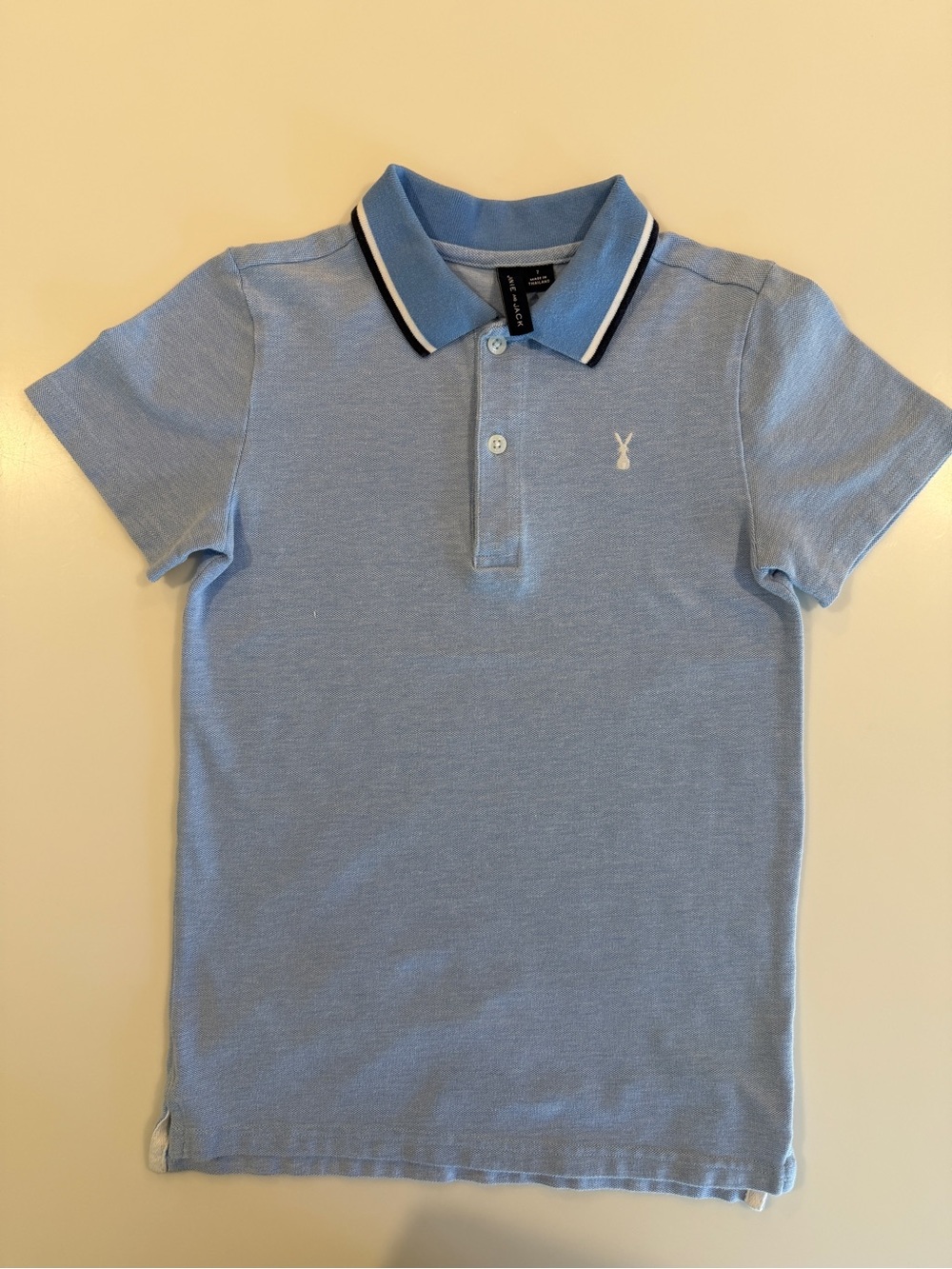 Janie and Jack Light Blue Polo with Contrast Collar